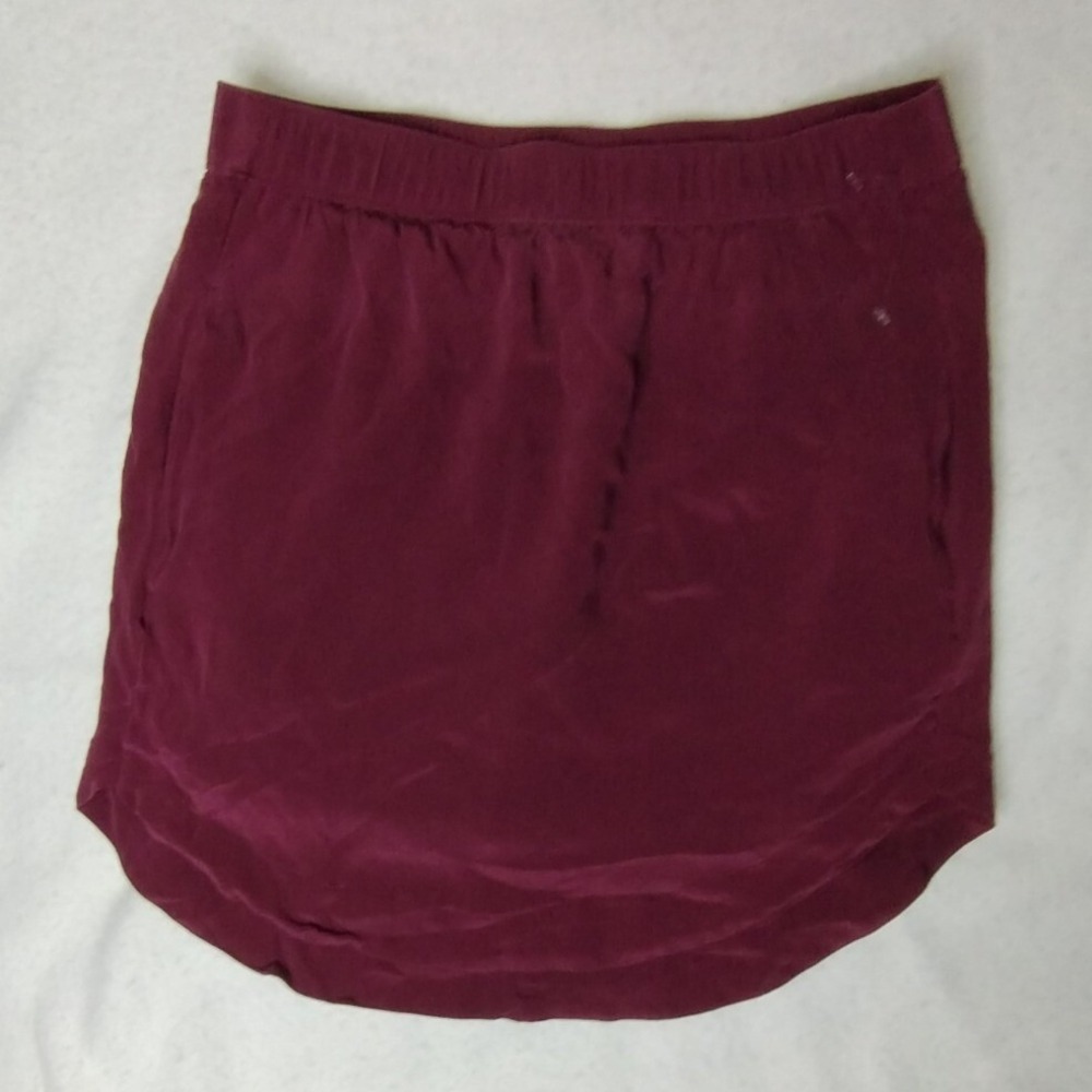Madewell Maroon Skirt XS Mini Above Knee Elastic Waist Casual